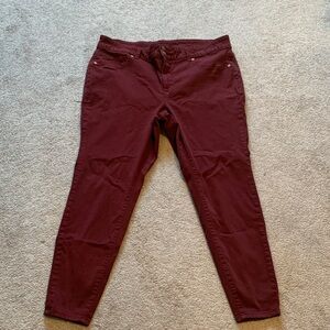 Maurices Deep Burgundy High Rise Skinny Jeans 20 Regular